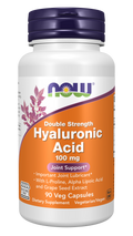 NOW Foods Hyaluronic Acid, Double Strength 100 mg - 90 Veg Capsules front package image