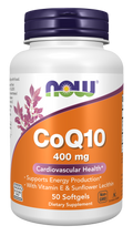 NOW Foods CoQ10 400 mg - 50 Softgels front package image
