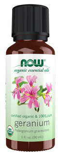 NOW Foods Geranium Oil, Organic - 1 fl. oz. front package image