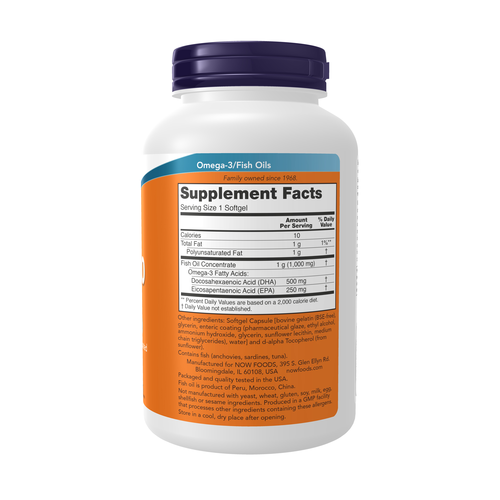 NOW Foods DHA-500 Fish Oil Double Strength 180 Softgels