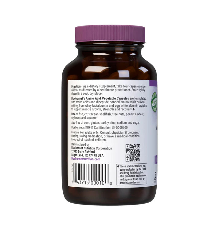 Bluebonnet Vitamins Amino Acid 750 mg - 60 Vegetable Capsules