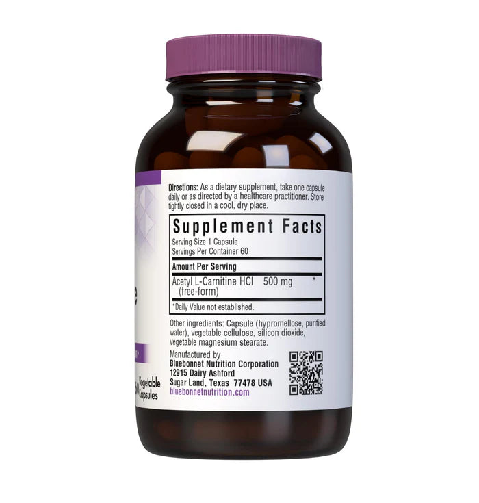 Bluebonnet Vitamins Acetyl L-Carnitine 500 mg 60 VCaps