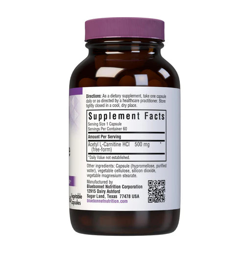 Bluebonnet Vitamins Acetyl L-Carnitine 500 mg 60 VCaps
