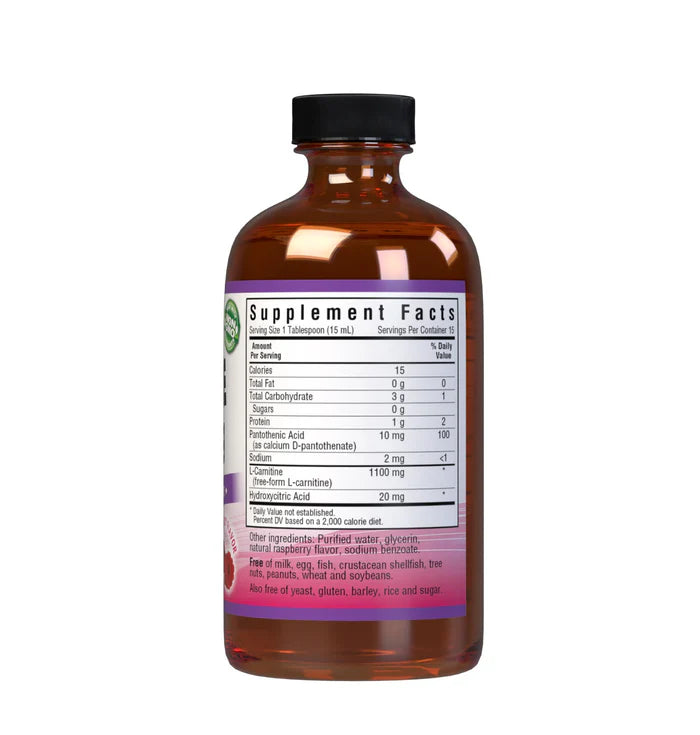 Bluebonnet Liquid L-Carnitine 1100 mg Raspberry Flavor 8 oz