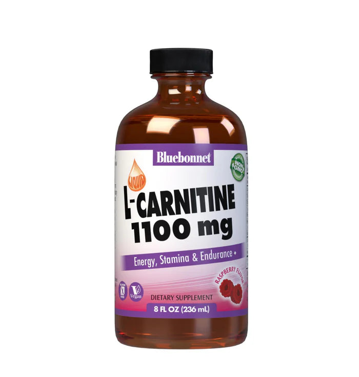 Bluebonnet Liquid L-Carnitine 1100 mg Raspberry Flavor 8 oz
