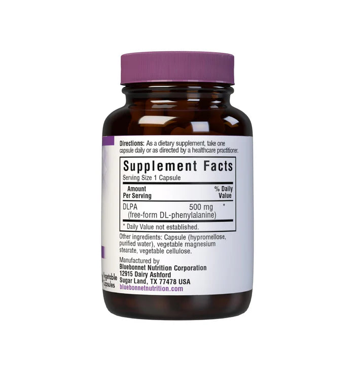 Bluebonnet DLPA 500 mg – 30 Vegetable Capsules