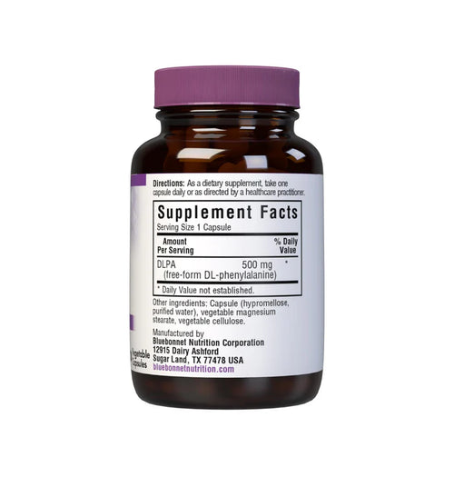 Bluebonnet DLPA 500 mg – 30 Vegetable Capsules