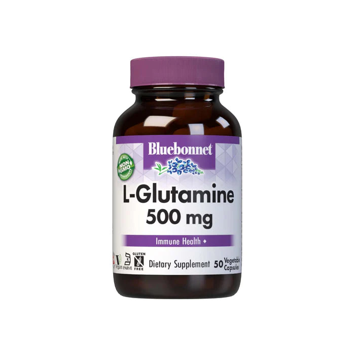 Bluebonnet L-Glutamine 500 mg – 50 Vegetable Capsules