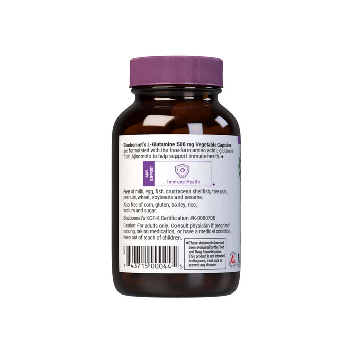 Bluebonnet L-Glutamine 500 mg – 50 Vegetable Capsules