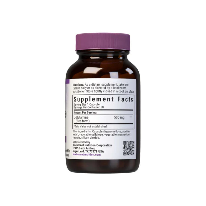 Bluebonnet L-Glutamine 500 mg – 50 Vegetable Capsules