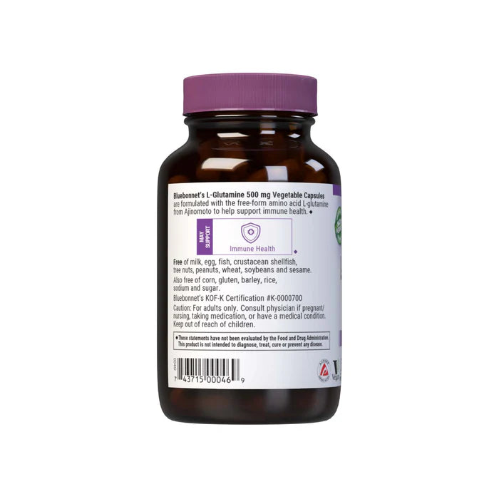 Bluebonnet L-Glutamine 500 mg – 100 Vegetable Capsules
