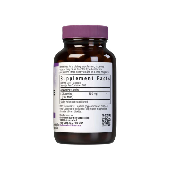 Bluebonnet L-Glutamine 500 mg – 100 Vegetable Capsules