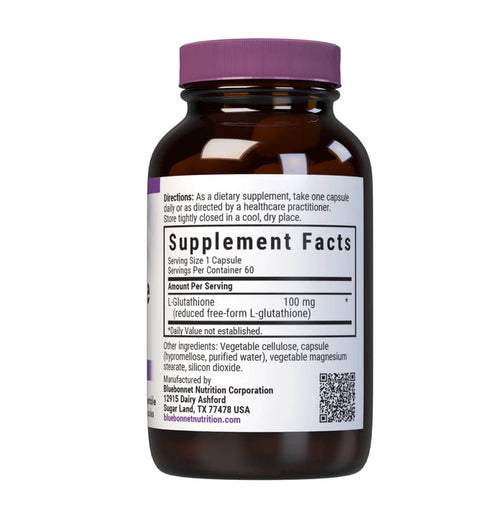 Bluebonnet L-Glutathione 100 mg – 60 Vegetable Capsules