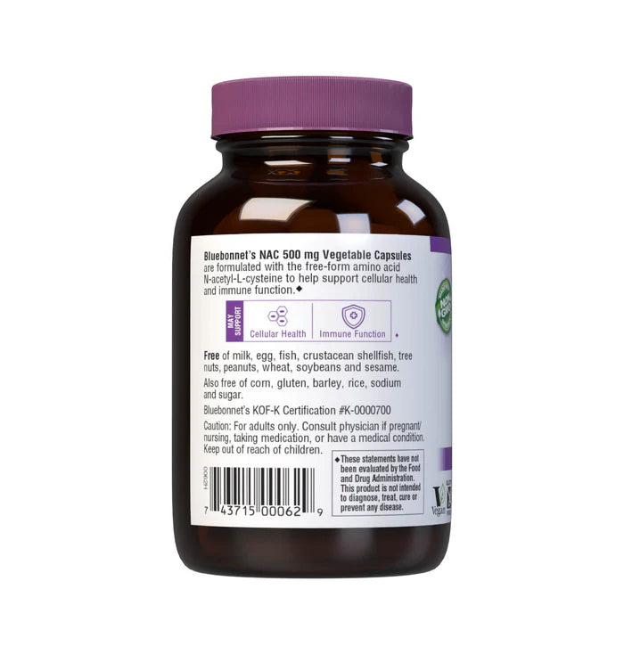 Bluebonnet Vitamins NAC 500 mg 30 VCAPS