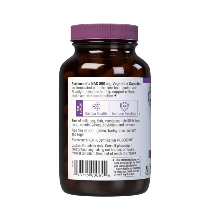 Bluebonnet Vitamins NAC 500 mg – 90 Capsules