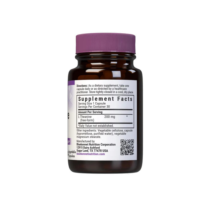 Bluebonnet L-Theanine 200 mg – 30 Vegetable Capsules