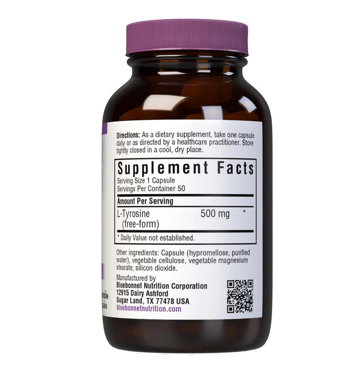 Bluebonnet L-TYROSINE 500 mg 50 VCAPS