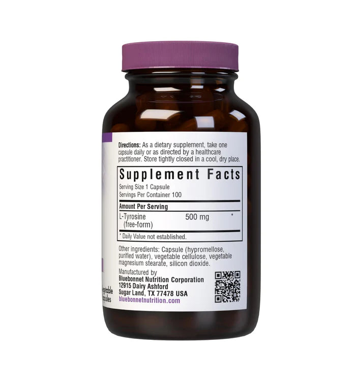 Bluebonnet Vitamins L-TYROSINE 500 mg 100 VCAPS