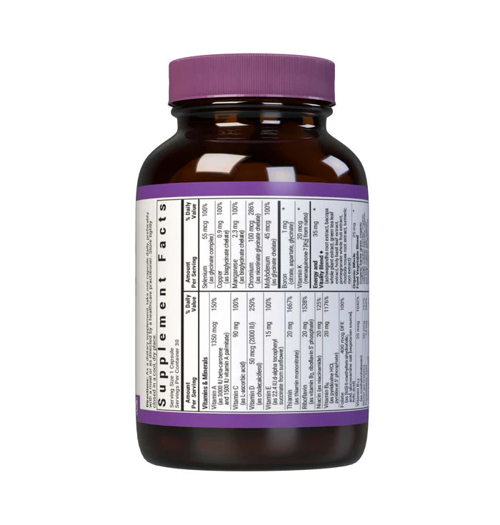 Bluebonnet Maxi One Whole Food-Based Multiple Iron-Free 30 Vcaps