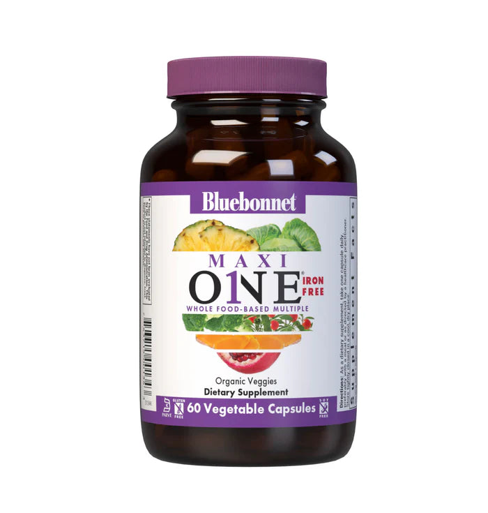 Bluebonnet Maxi One Whole Food-Based Multiple Iron-Free 60 Vcaps