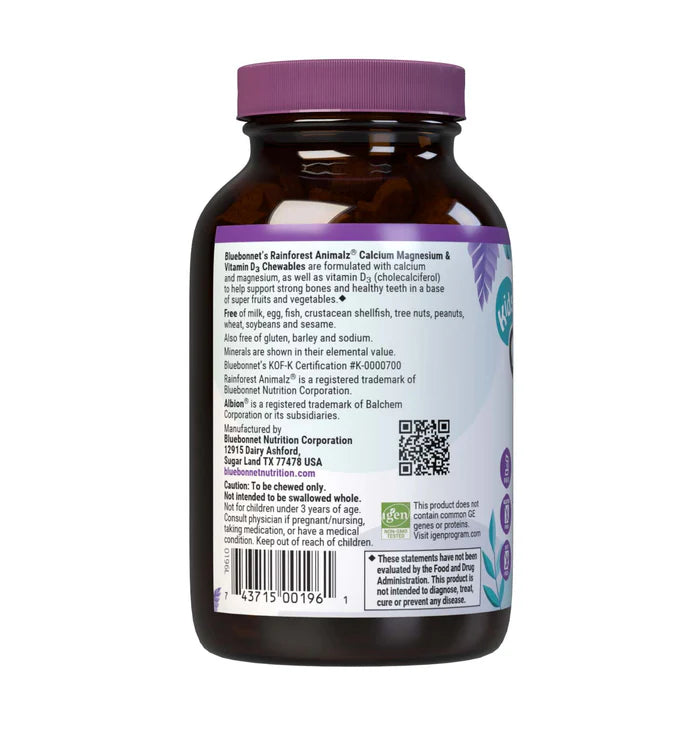 RAINFOREST ANIMALZ CALCIUM MAGNESIUM & VITAMIN D3 90 Count