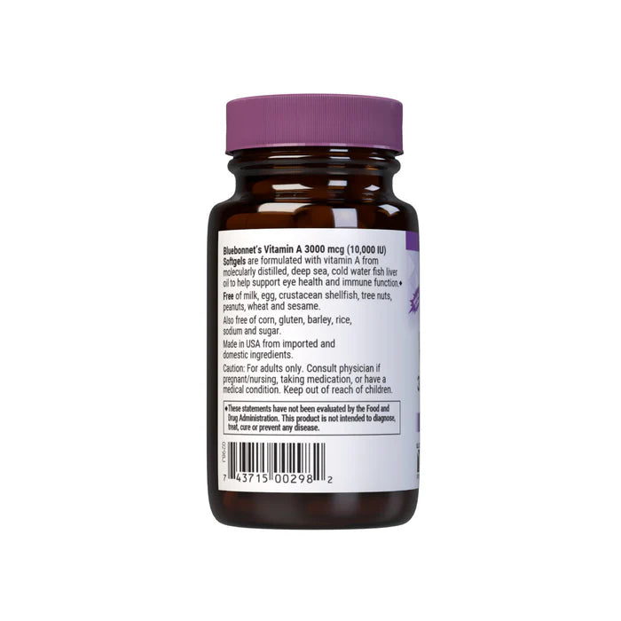 Vitamin A 3,000 mcg 10,000 IU  100 Softgels