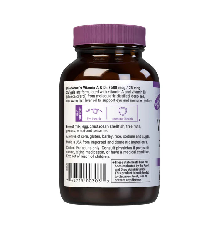Vitamin A & D3 A 25,000 IU  D3 1,000 IU  100 Softgels