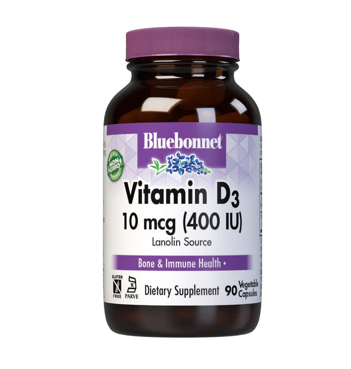 Bluebonnet Vitamin D3 400 IU – 90 Vegetable Capsules
