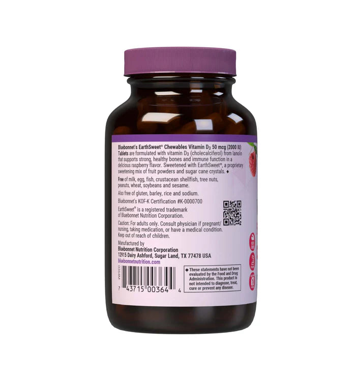 EARTHSWEET CHEWABLES VITAMIN D3 50 mcg 2000 IU 90 Count