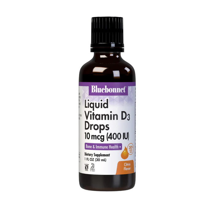 Bluebonnet Liquid Vitamin D3 Drops 400 IU (10 mcg) 1 oz