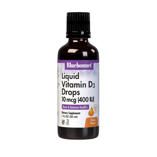 Bluebonnet Liquid Vitamin D3 Drops 400 IU (10 mcg) 1 oz