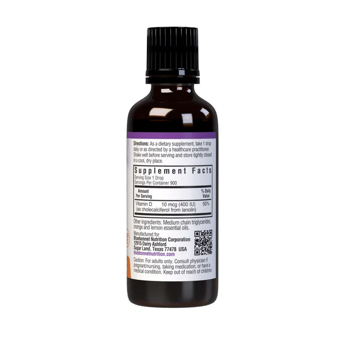 Bluebonnet Liquid Vitamin D3 Drops 400 IU (10 mcg) 1 oz