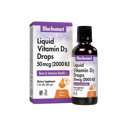 Bluebonnet Liquid Vitamin D3 Drops 2,000 IU (50 mcg) 1 fl oz front product image