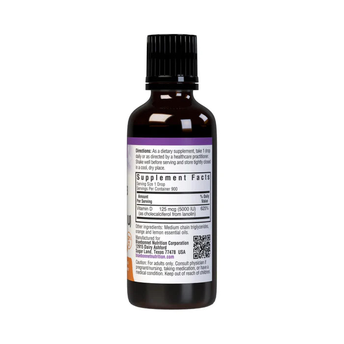 LIQUID VITAMIN D3 DROPS 125 mcg 5000 IU 1 fl oz
