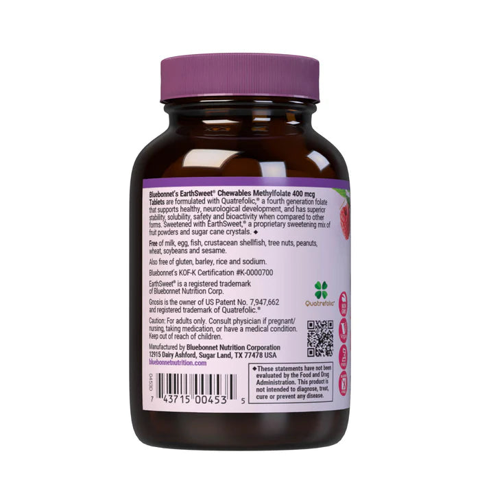 EARTHSWEET CHEWABLES CELLULAR ACTIVE METHYLFOLATE 400 mcg