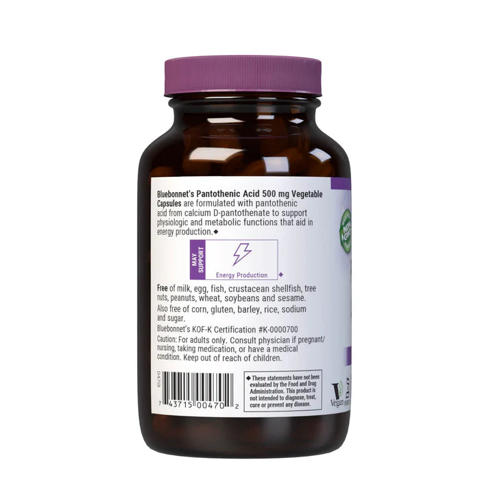 PANTOTHENIC ACID 500 mg 90 VCAPS