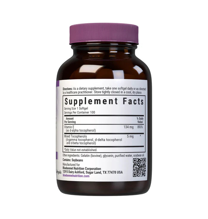 Bluebonnet Vitamin E 134 mg 200 IU 100 Softgels