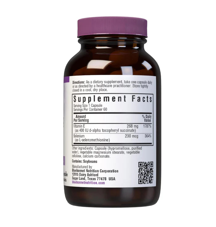 Bluebonnet Dry E 400 IU & Selenium 60 Veg Capsules