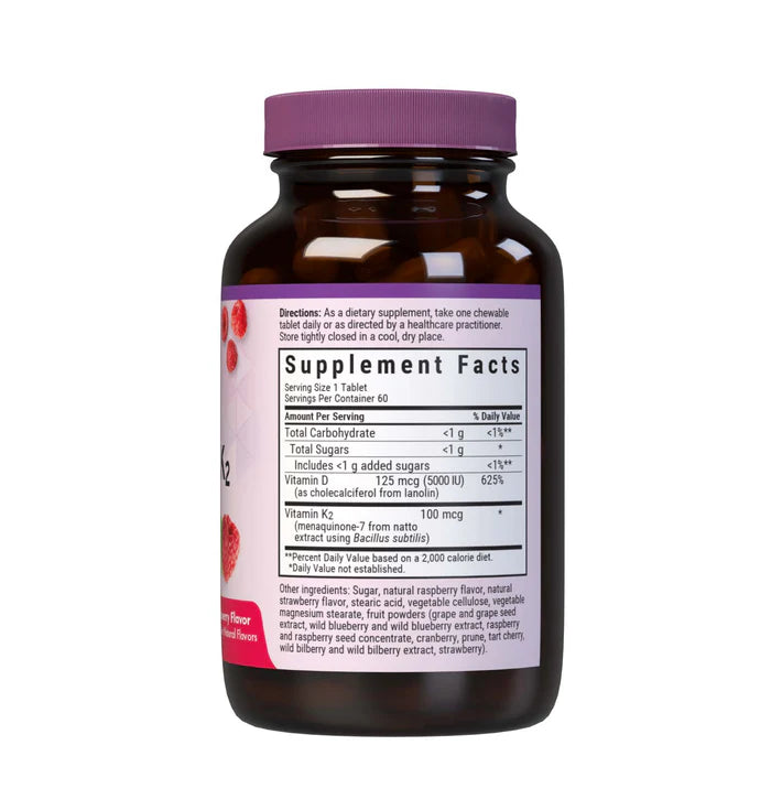 Bluebonnet EarthSweet Chewables Vitamin D3 & K2 60 Count