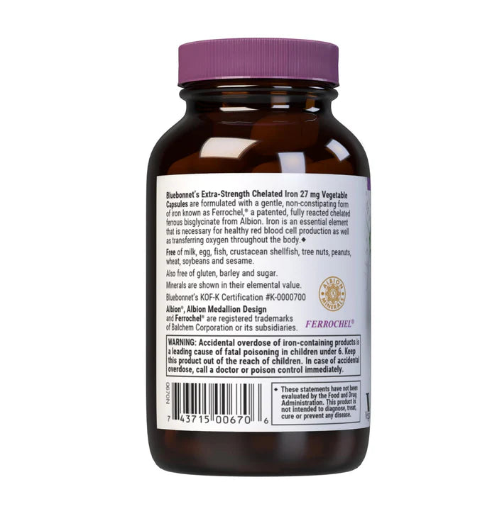 Bluebonnet Vitamins Extra-Strength Chelated Iron 27 mg 90 VCaps