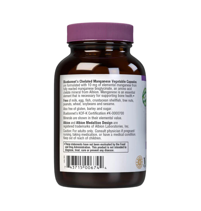Bluebonnet Vitamins Chelated Manganese 90 VCaps