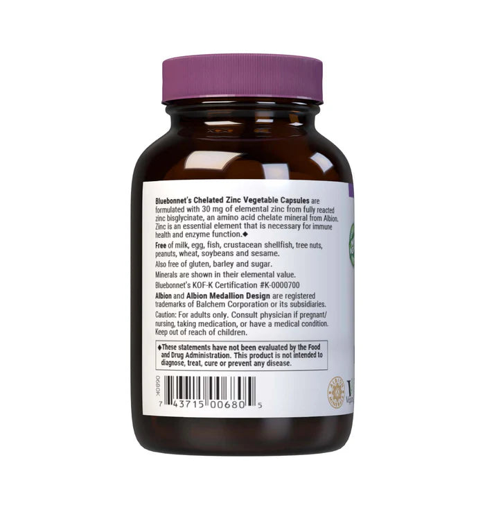 Bluebonnet Vitamins Chelated Zinc 90 VCaps