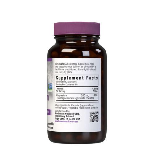 Bluebonnet Nutrition Chelated Magnesium Bisglycinate 200 mg | 120 Veg Capsules