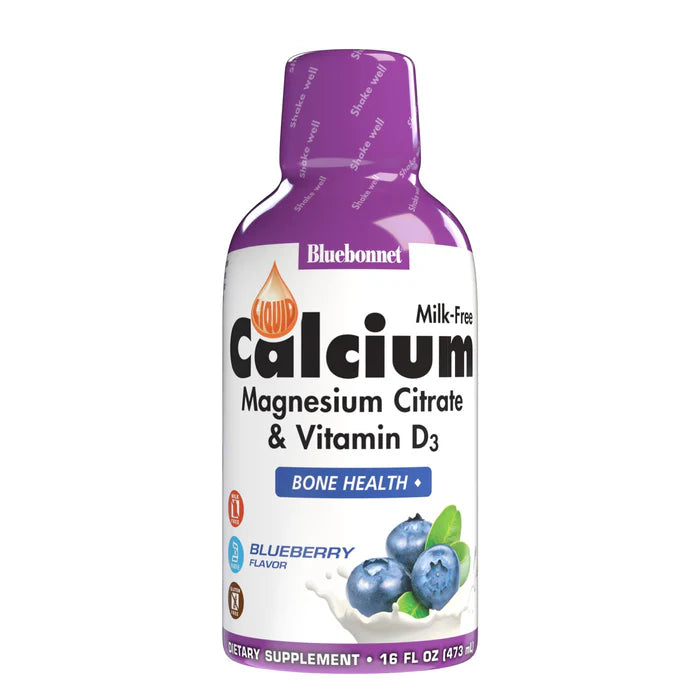 Bluebonnet Liquid Calcium Magnesium Citrate & Vitamin D3 Blueberry 16 fl oz