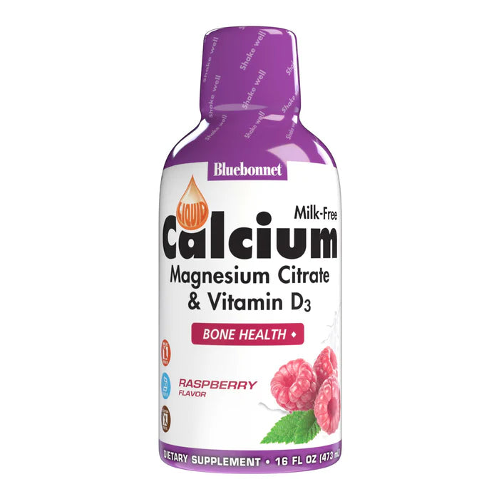 Bluebonnet Liquid Calcium Magnesium Citrate & Vitamin D3 Raspberry 16 fl oz