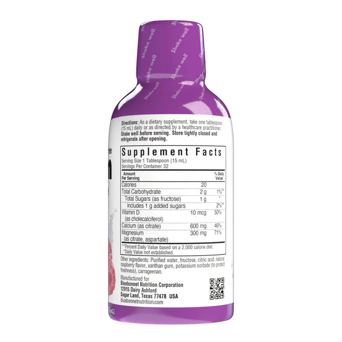 Bluebonnet Liquid Calcium Magnesium Citrate & Vitamin D3 Raspberry 16 fl oz