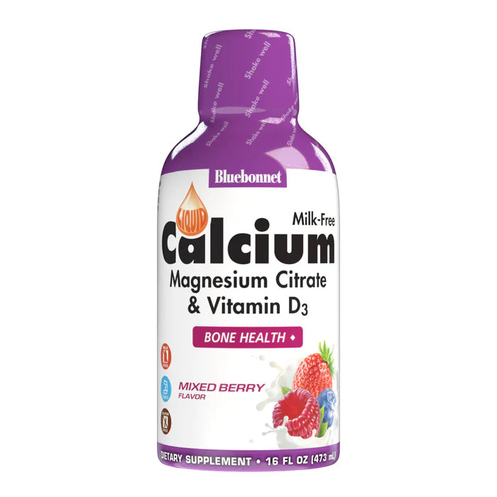 Bluebonnet Liquid Calcium Magnesium Citrate & Vitamin D3 Natural Mixed Berry 16 fl oz