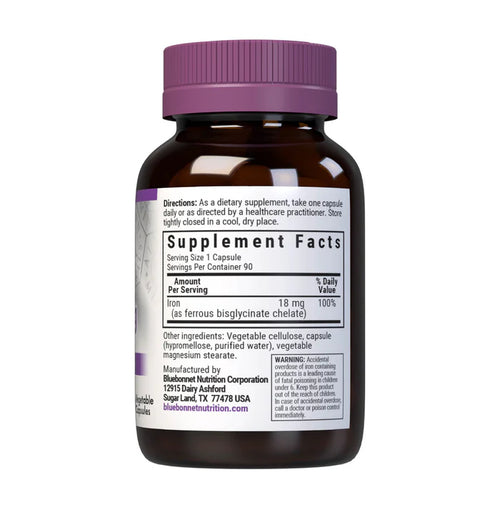 Bluebonnet Vitamins Chelated iron 18 mg 90 VCaps