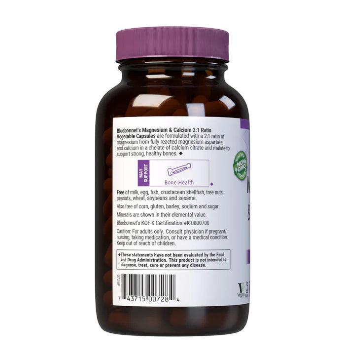 Bluebonnet Calcium & Magnesium 2:1 Ratio 180 Vegetable Capsules