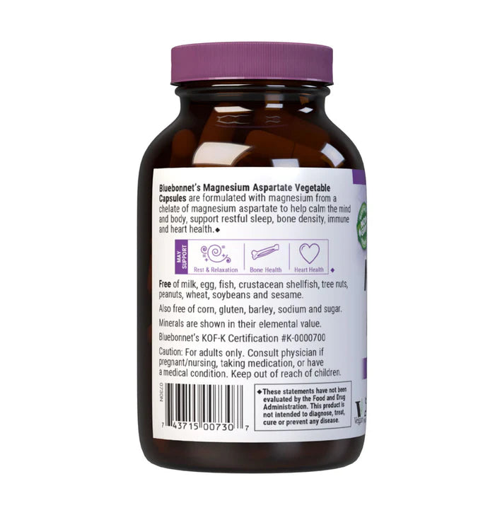 Bluebonnet Magnesium Aspartate 100 Vegetable Capsules
